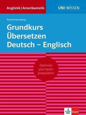 cover image of Uni-Wissen Grundkurs Übersetzen Deutsch--Englisch